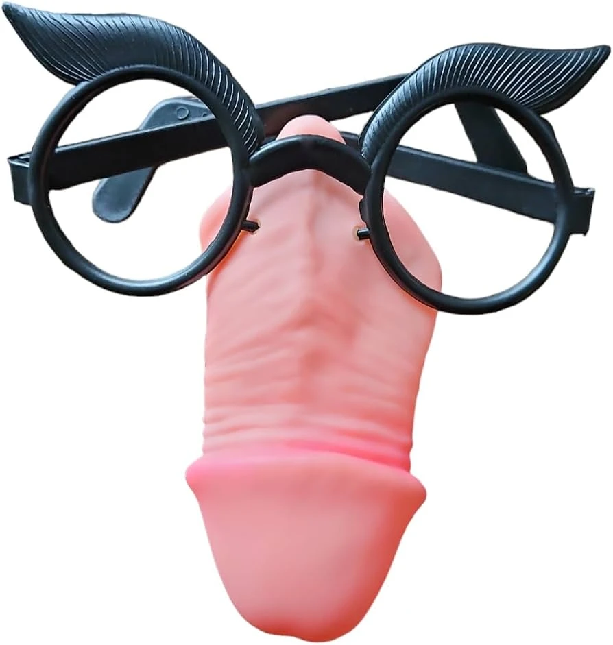Nariz del pene con gafas