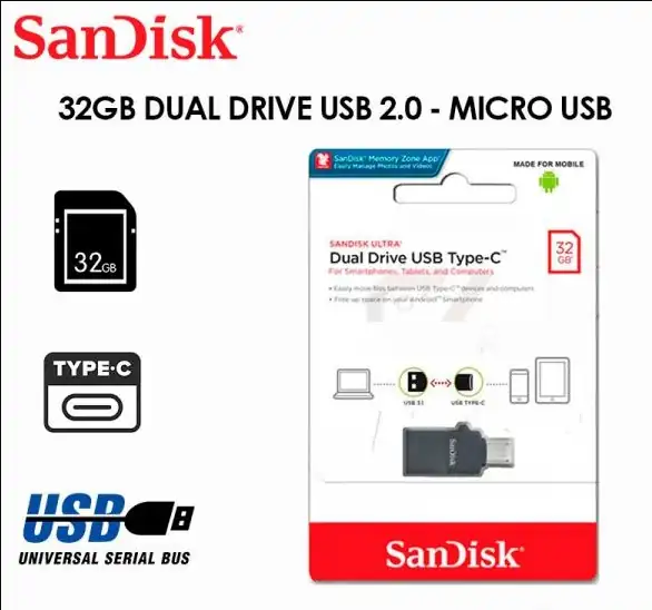 MEMORIA OTG SANDISK 32GB DUAL DRIVE