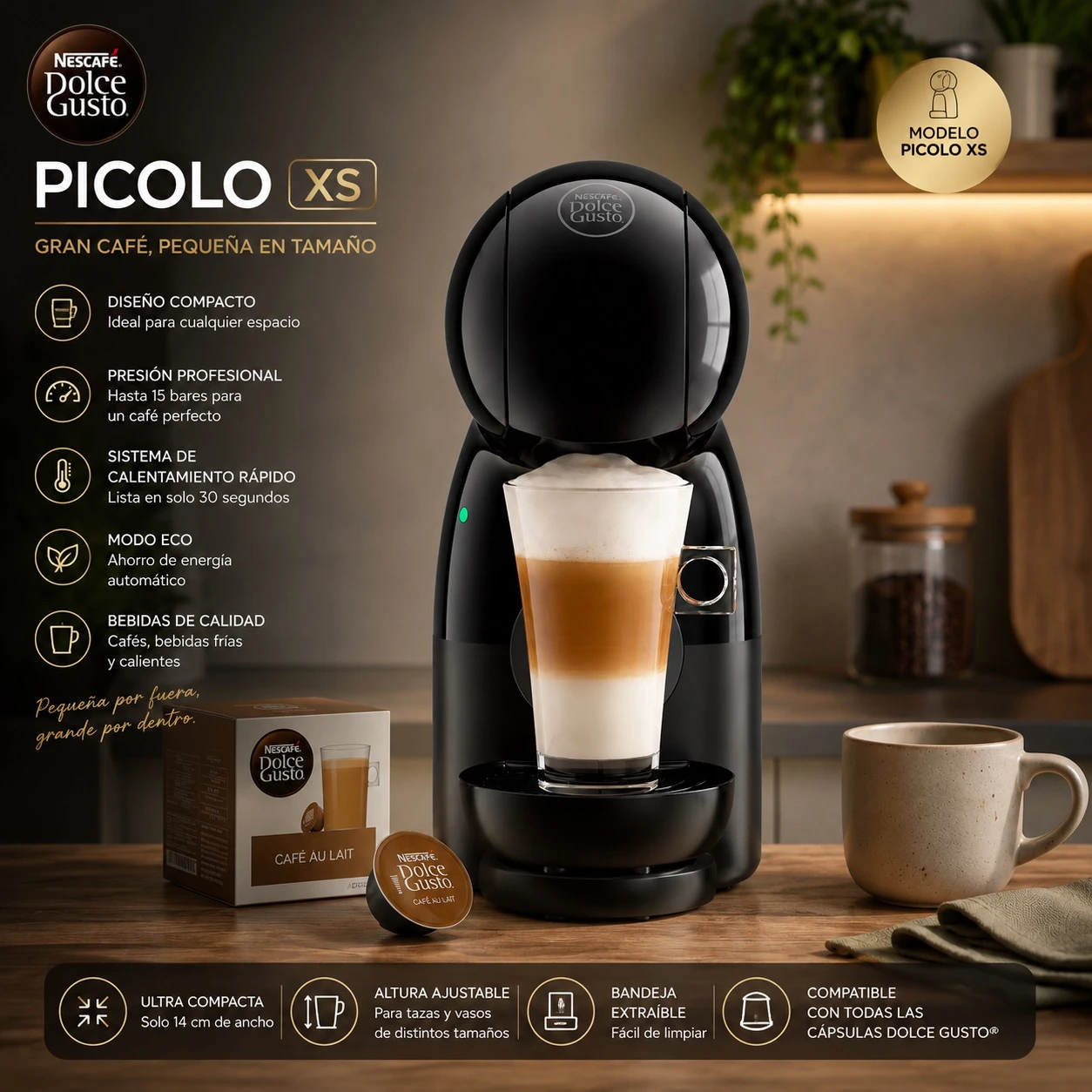 CAFETERA NESCAFE DOLCE GUSTO PICOLO XS NEGRA