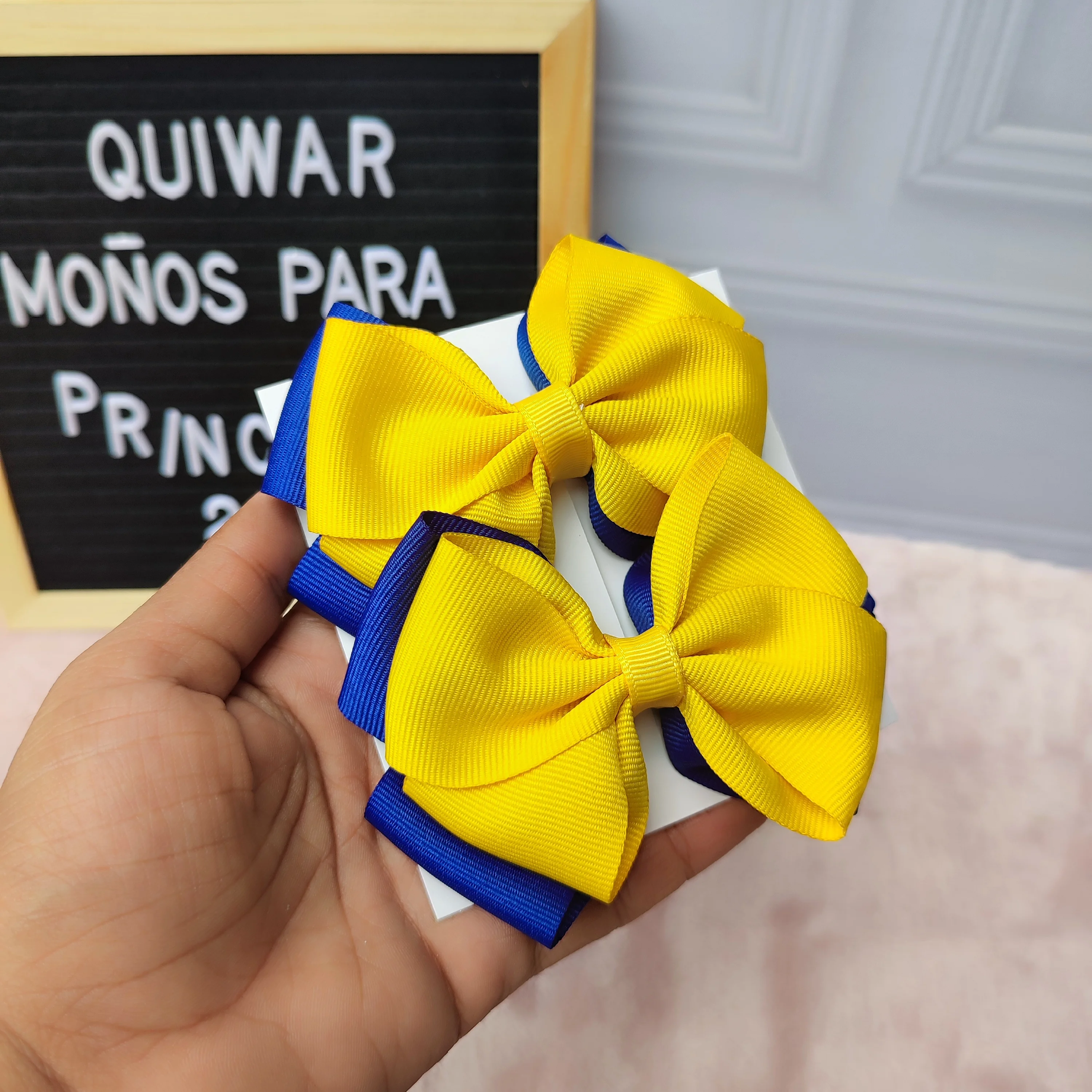 Par Lazo Raquel Doble Amarillo y Azul