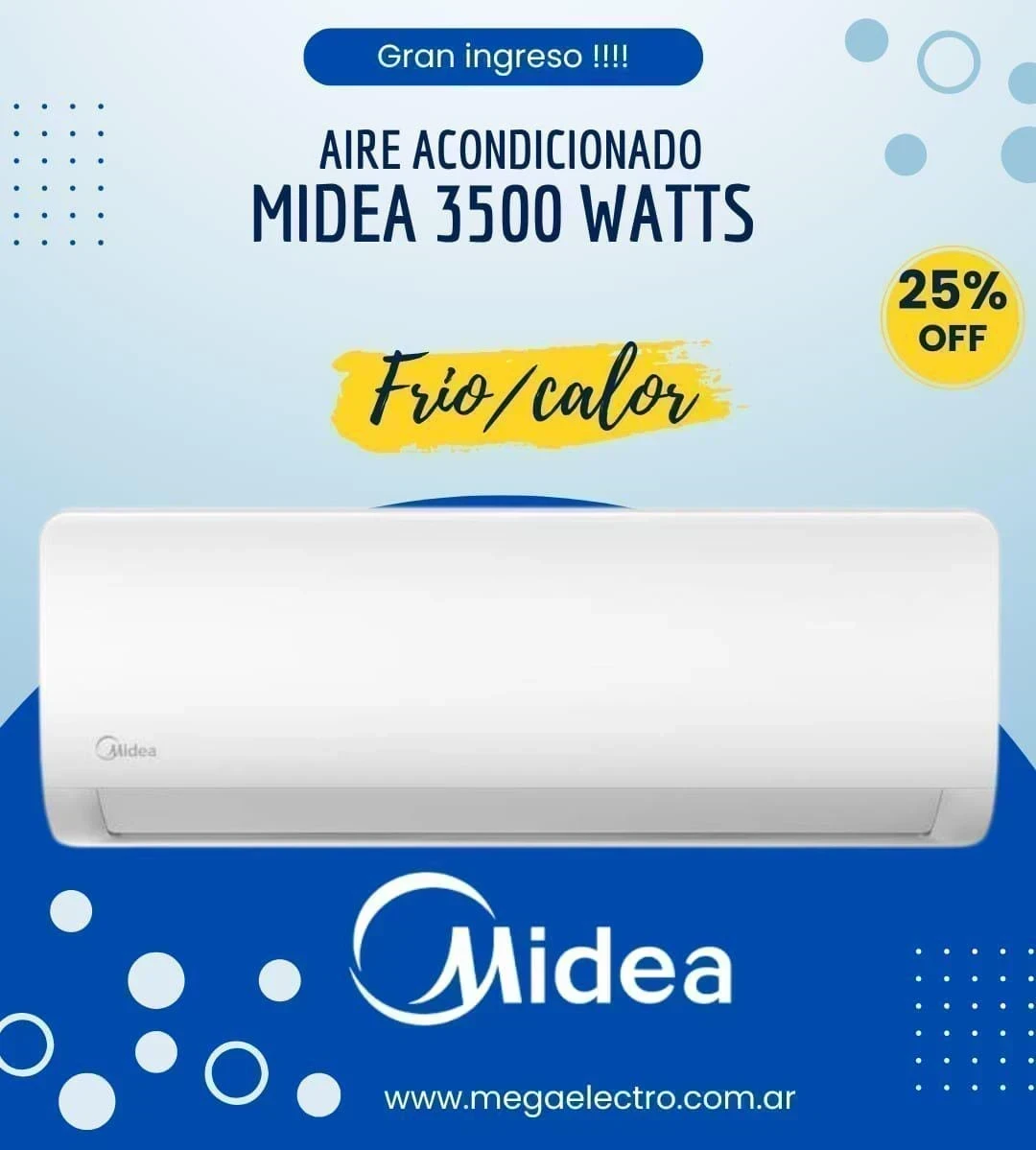 A.Ac. Midea 3500W frio/calor 