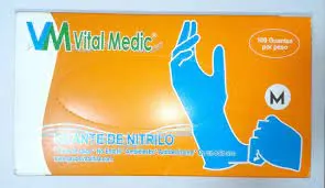 GUANTE NITRILO AZUL TALLA M CJA X 100 UND VITAL MEDIC
