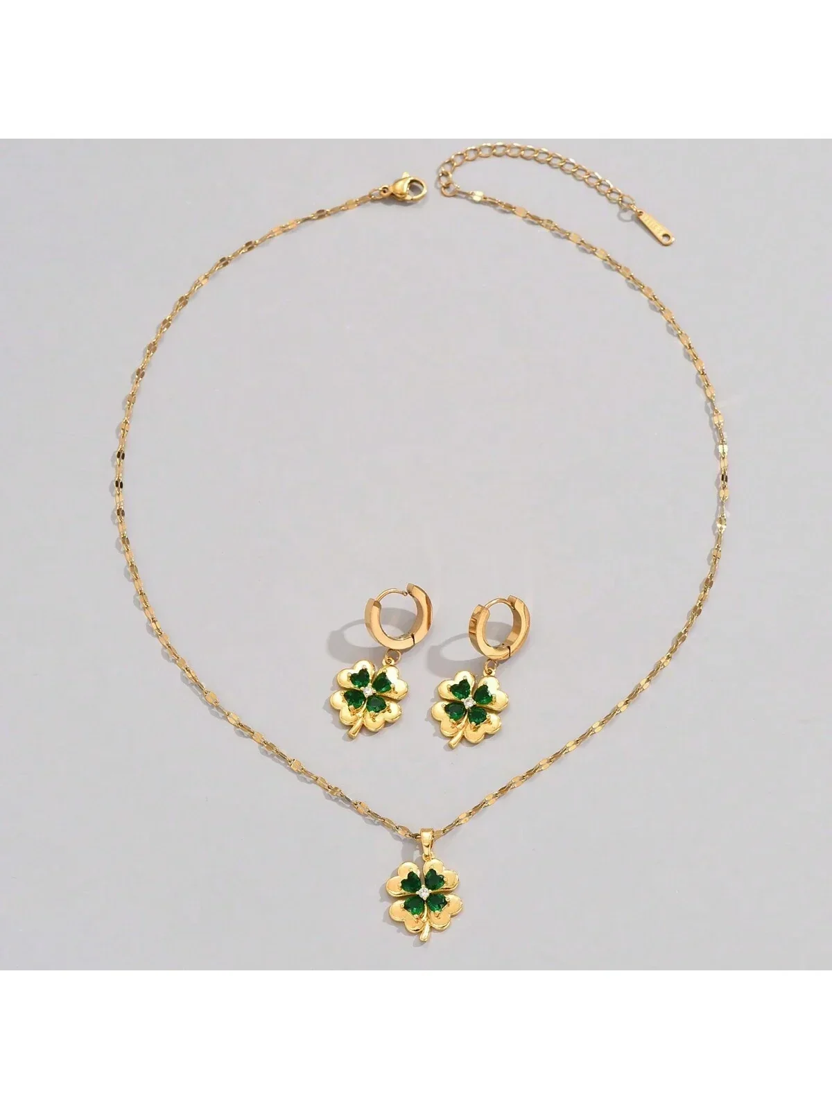 Collar Y Pendientes De Trébol De Cuatro Hojas 3