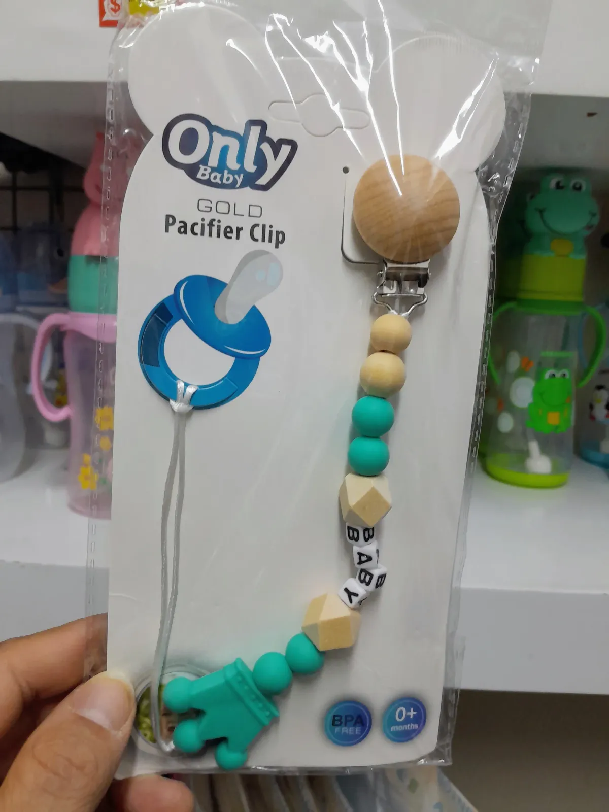 Portachupetes de silicona y madera 4