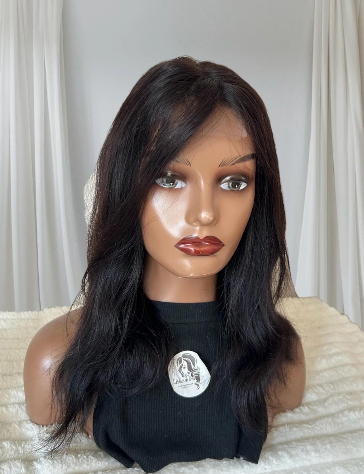 Peluca de cabello humano  16 pulgadas, frontal lace 4x2  3