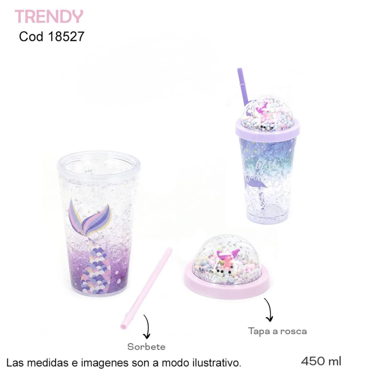 VASO TRENDY SIRENA 450ML 