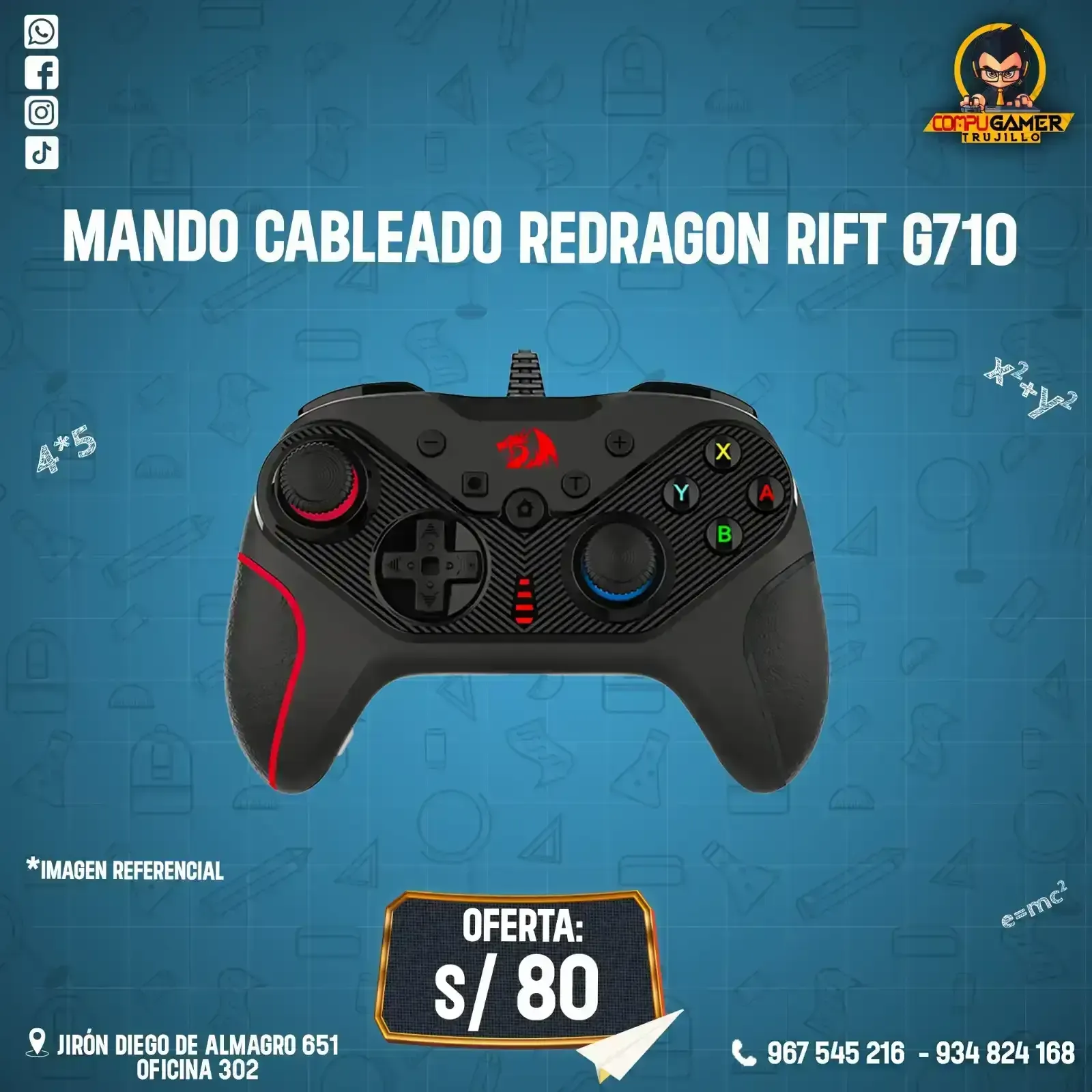 MANDO REDRAGON RIFT G710 CABLEADO