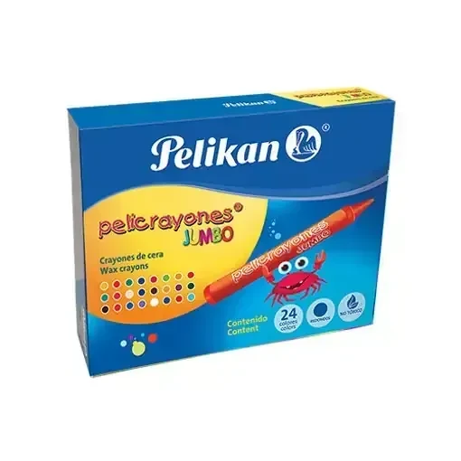Crayolas pelikan 24 colores jumbo  2