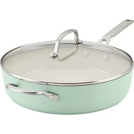 SARTEN KITCHENAID C/TAPA CERAMICO ANTIADHERENTE 84819 COLOR PISTACHO 