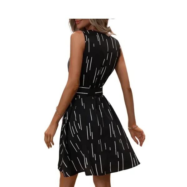Vestido con cinturón con estampado de rayas 2