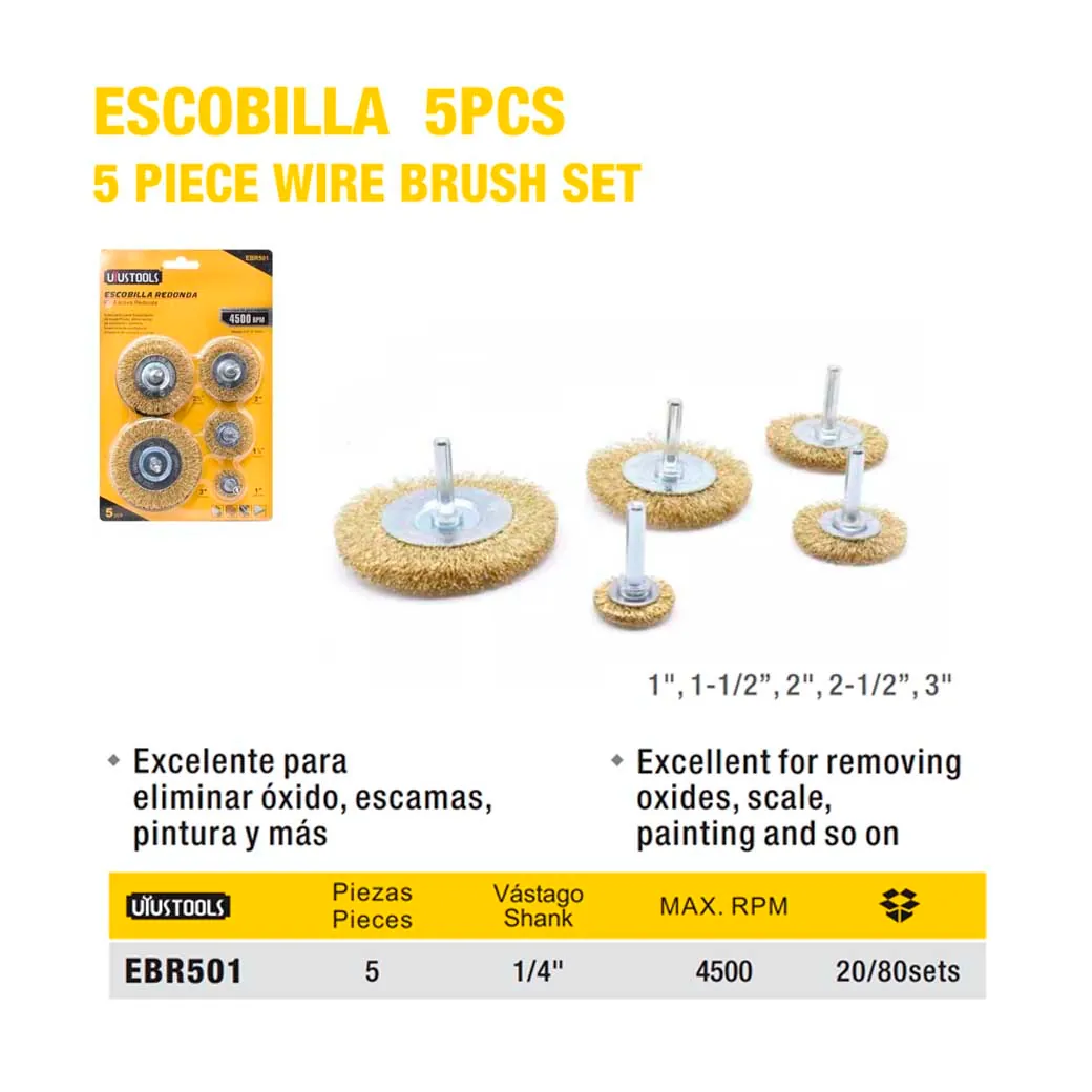SET ESCOBILLA PLA REDO UYUST (P/Taldaro) 5 PZS 4500 RPM