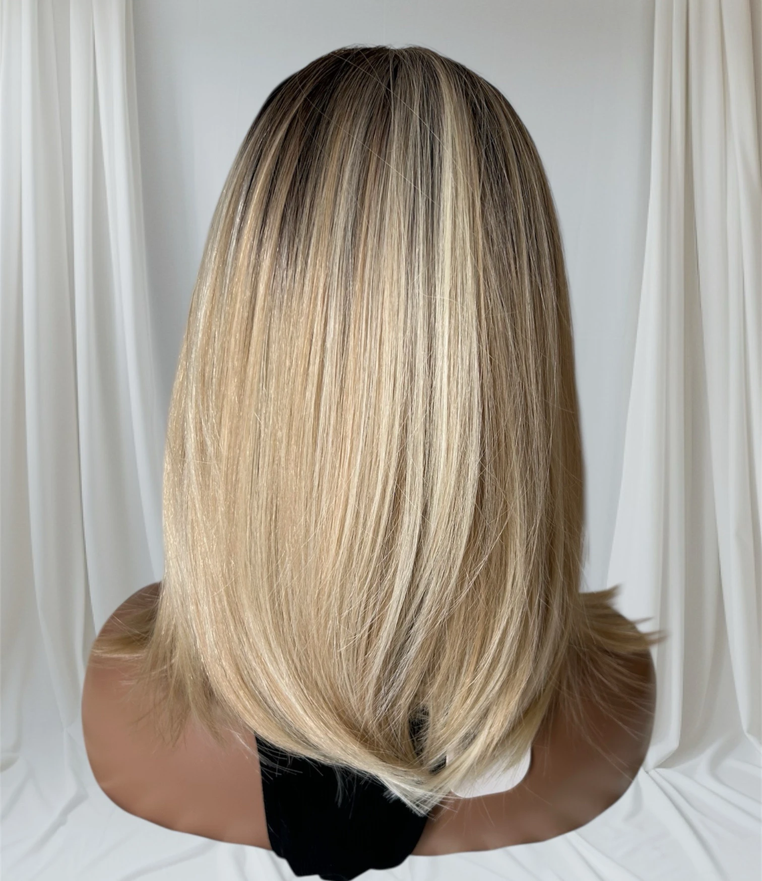 Peluca Semi ondulada de 14 pulgadas, frontal lace 13 x6 3