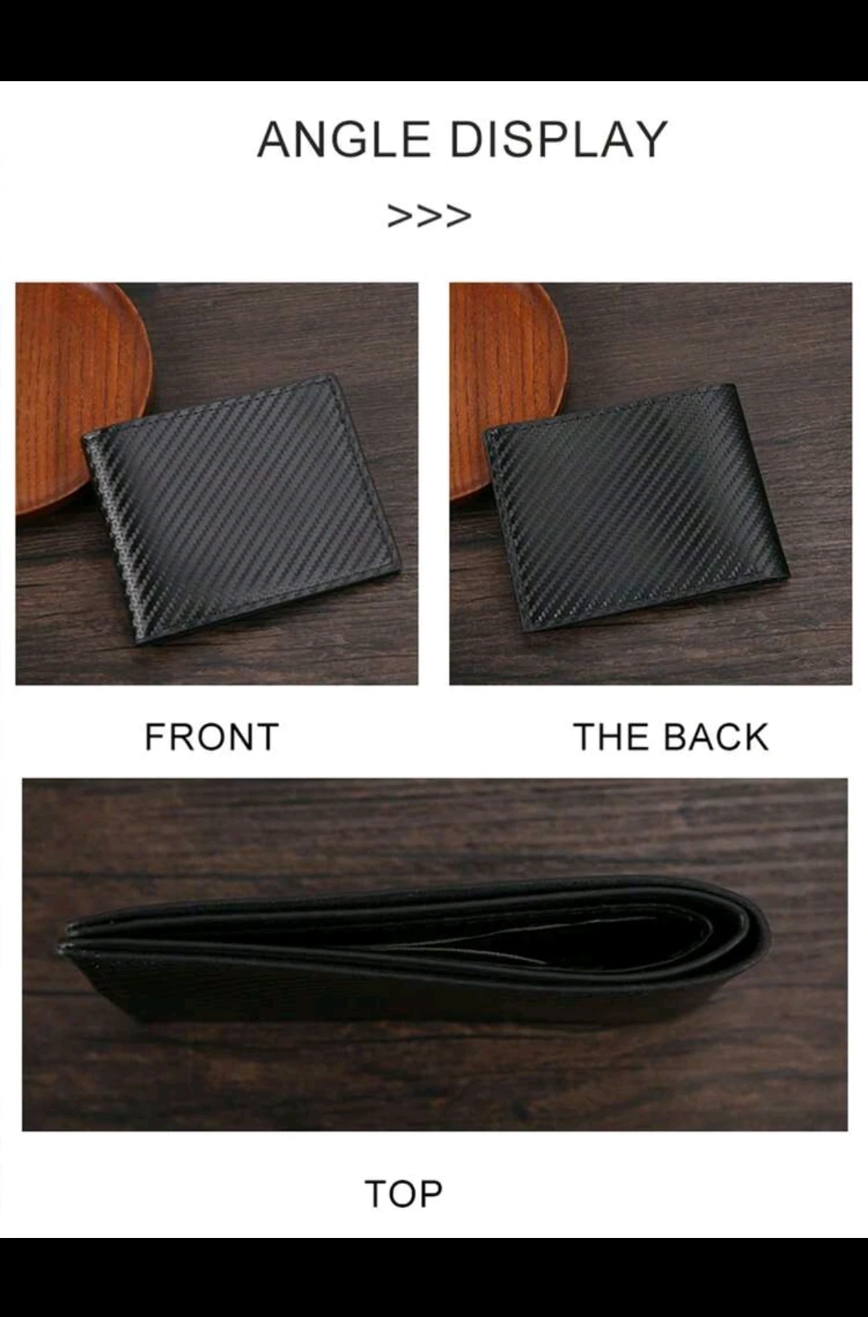 Billetera Minimalista de Poliuretano Premium con Estilo Fibra de Carbono 5