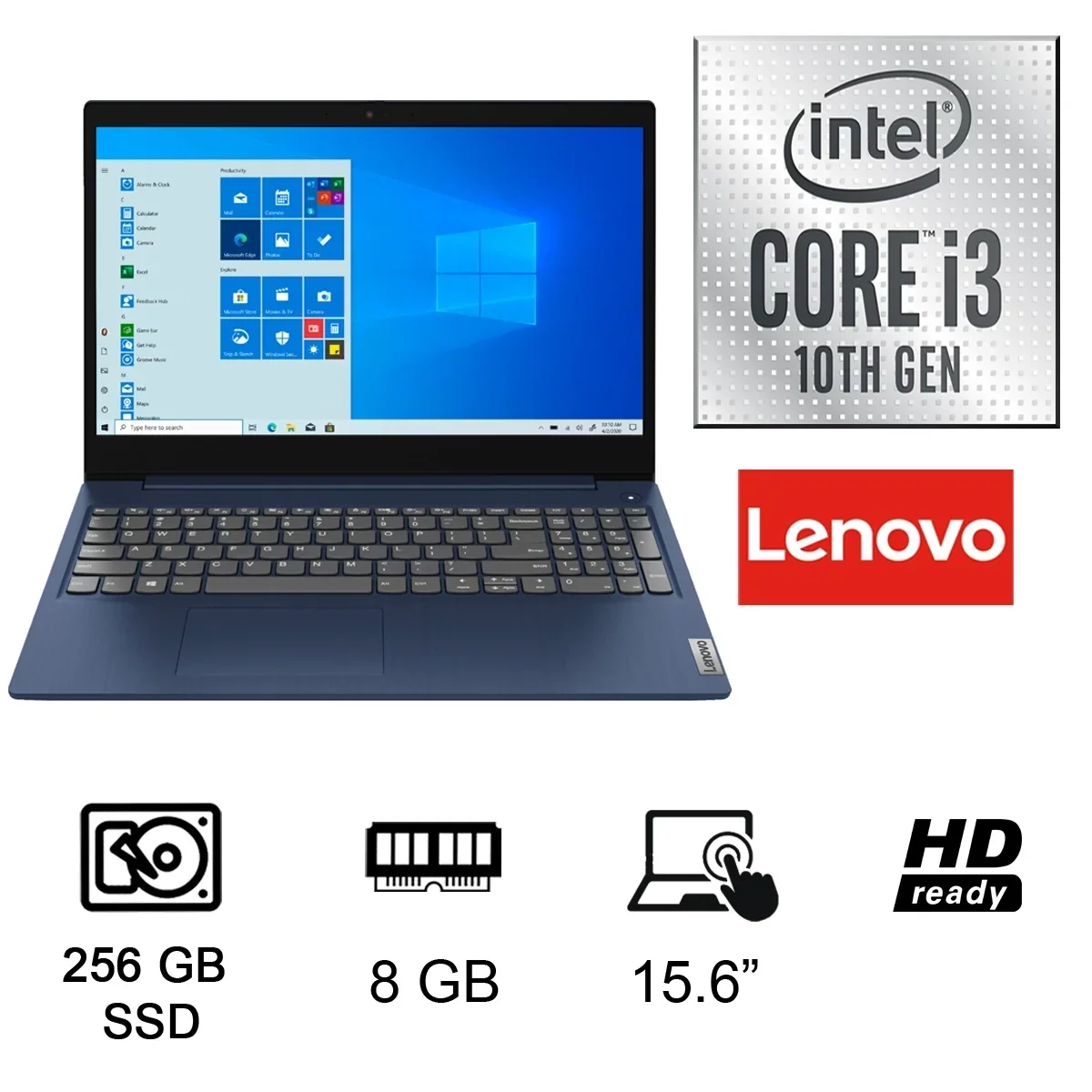 Notebook Lenovo Ideapad 3 81wr000fus I3-10110u 8gb Ram 256gb Ssd 15.6 Pulg Tactil Win 10 Abyss
