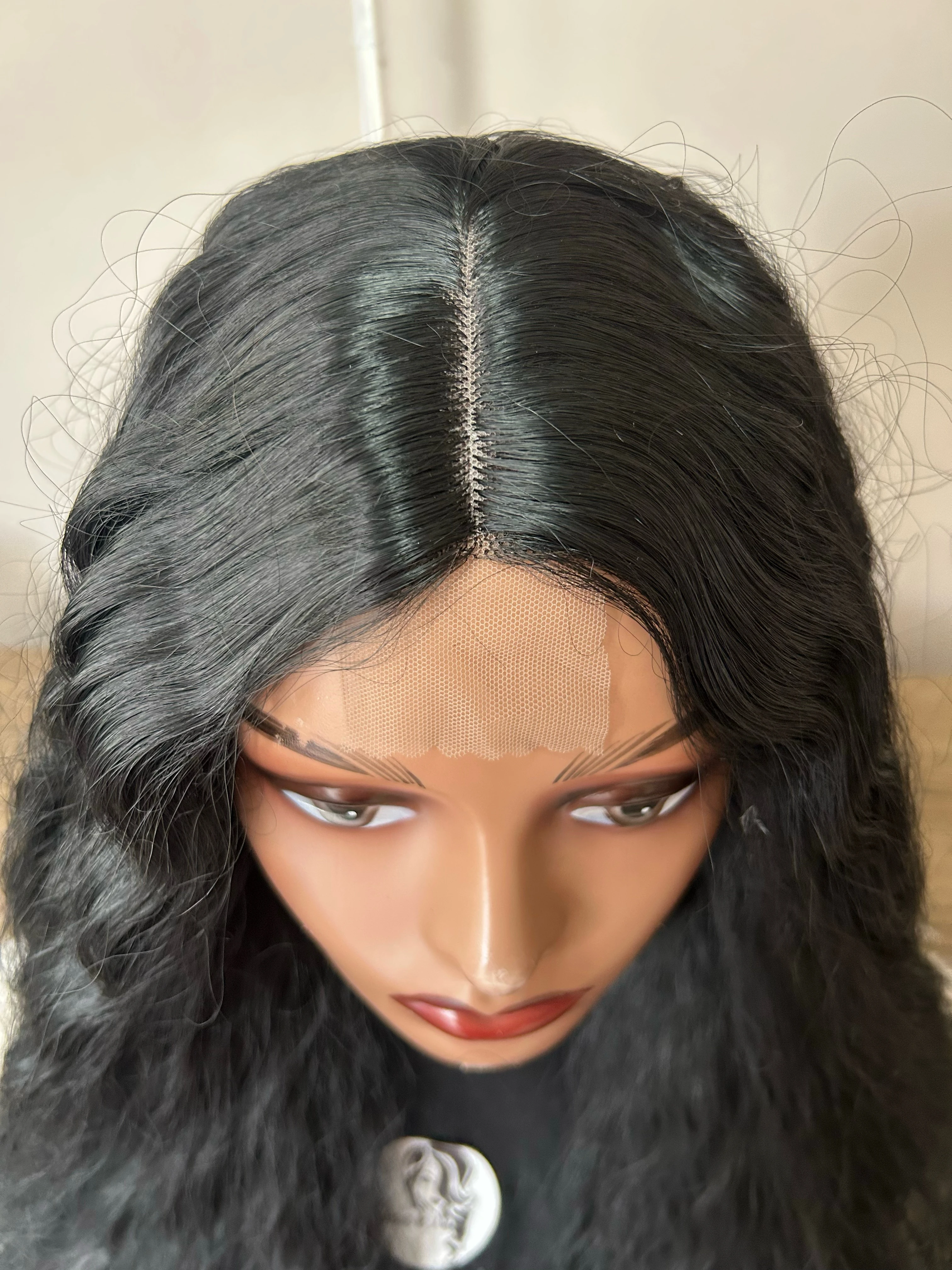 Peluca semi de 26 pulgada rizos ondulado   4