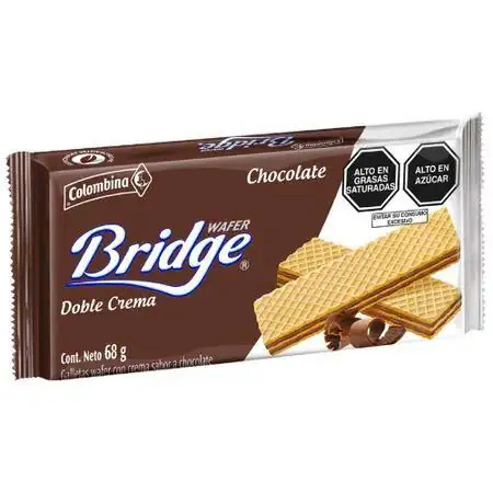 Wafer Bridge Chocolate Doble Crema Colombina