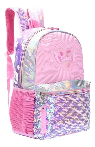 Mochila Matelasse Rosa Con Llavero 18" Pink Fantasy 37610 2