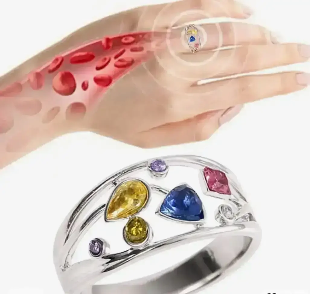 Anillo con gemas multicolor LT9765