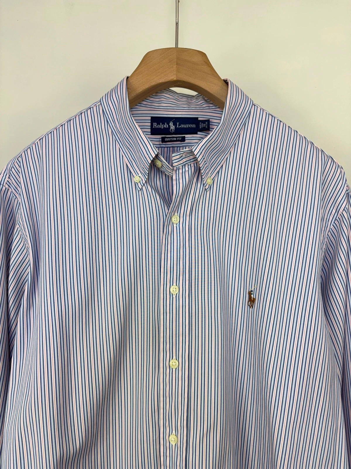 Camisa Polo Ralph Lauren Classic Fit Algodón Azul detalle en foto poco notorio  2