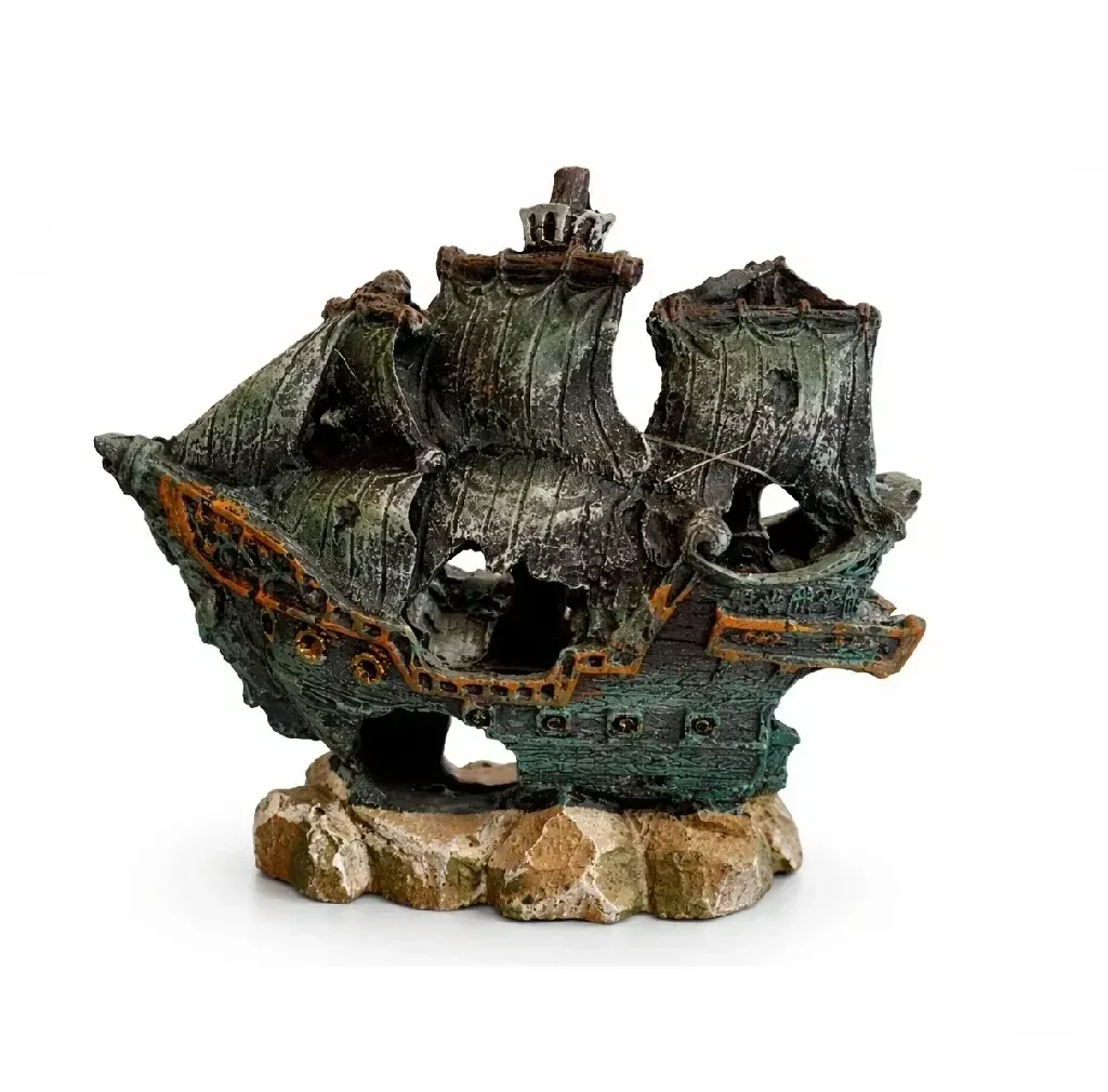 Adorno en resina Barco Pirata Hundido
