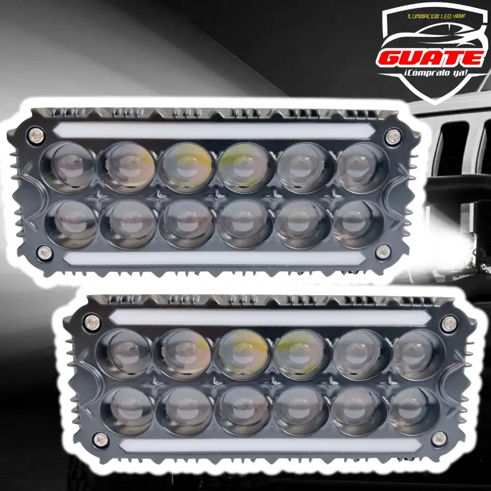 NEBLINERAS 12 LUPAS BICOLOR DRL RGB 