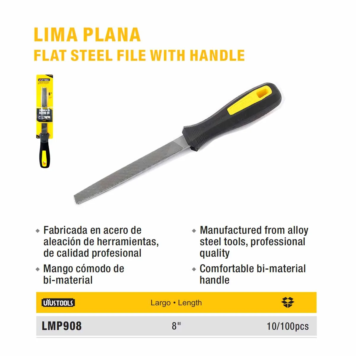 LIMA PLANA UYUST 8"