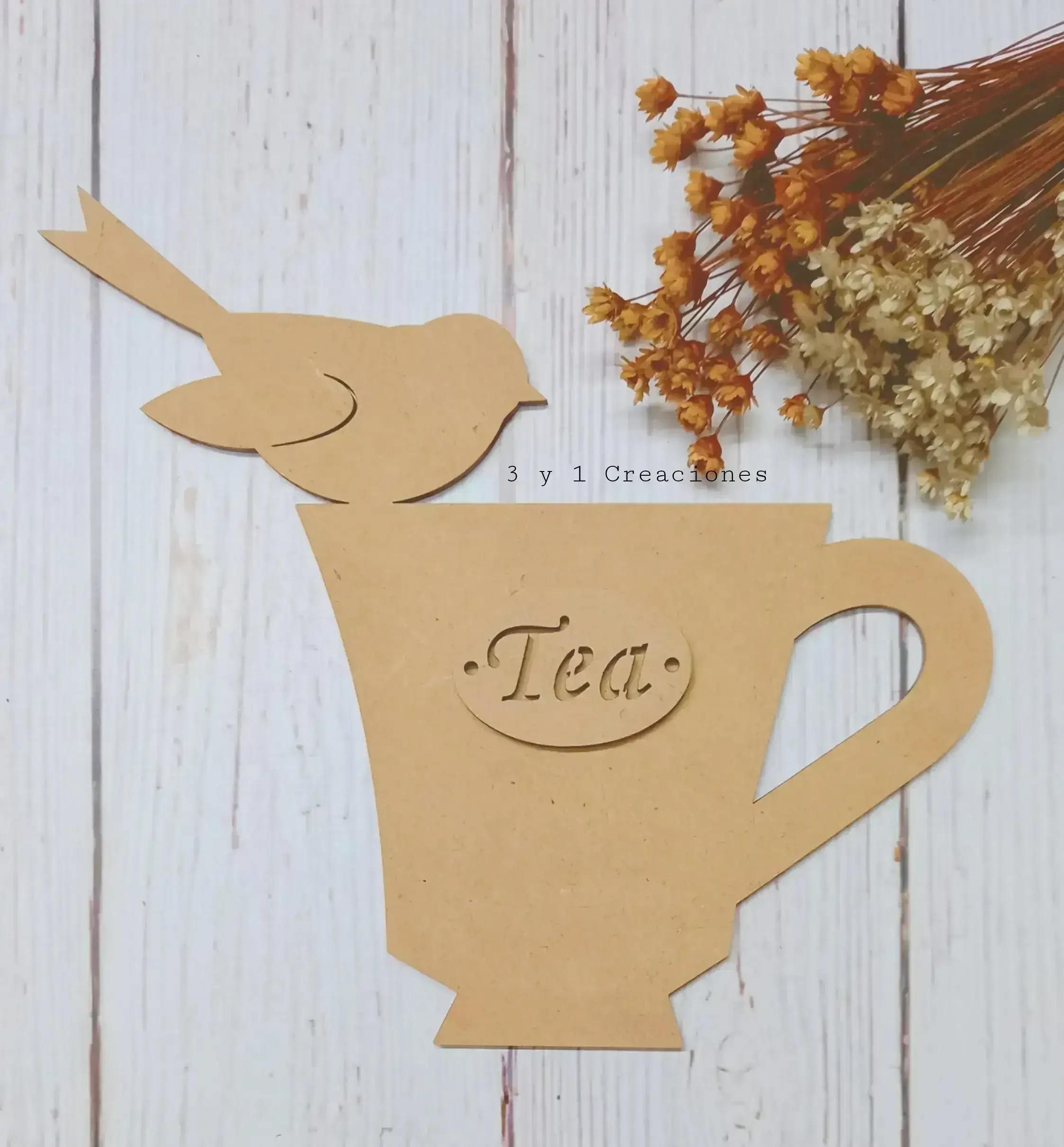 FIGURA TAZA LISA CON AVE + TAG