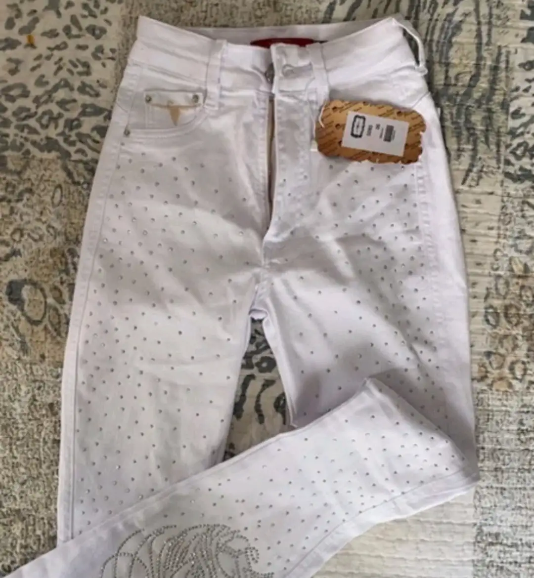 Calça Flare Jeans com Strass Brilho 2