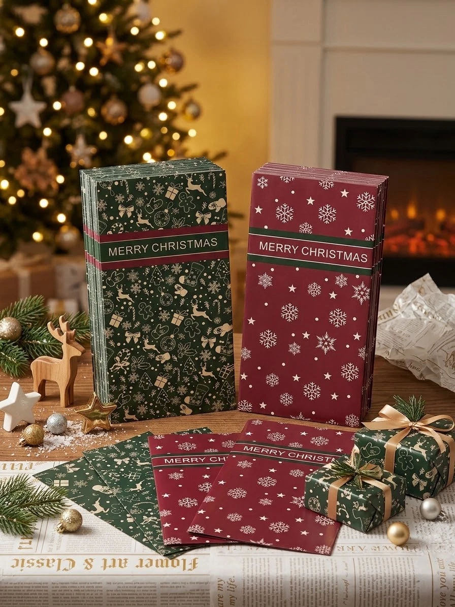 20 pliegos de papek navideño 