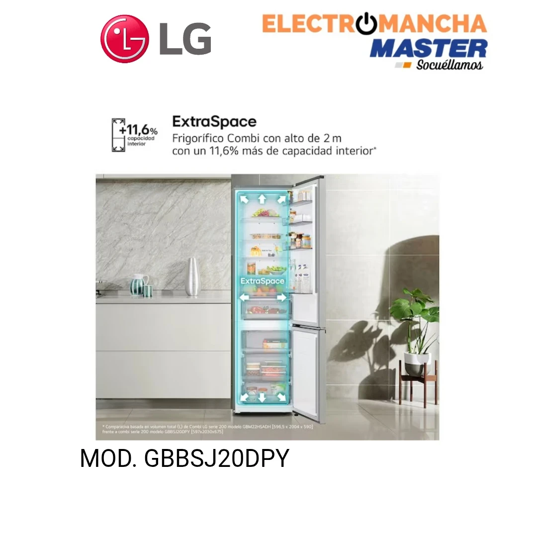 FRIGO COMBI LG GBBSJ20DPY INOX 2,03*60 CLASE D 8