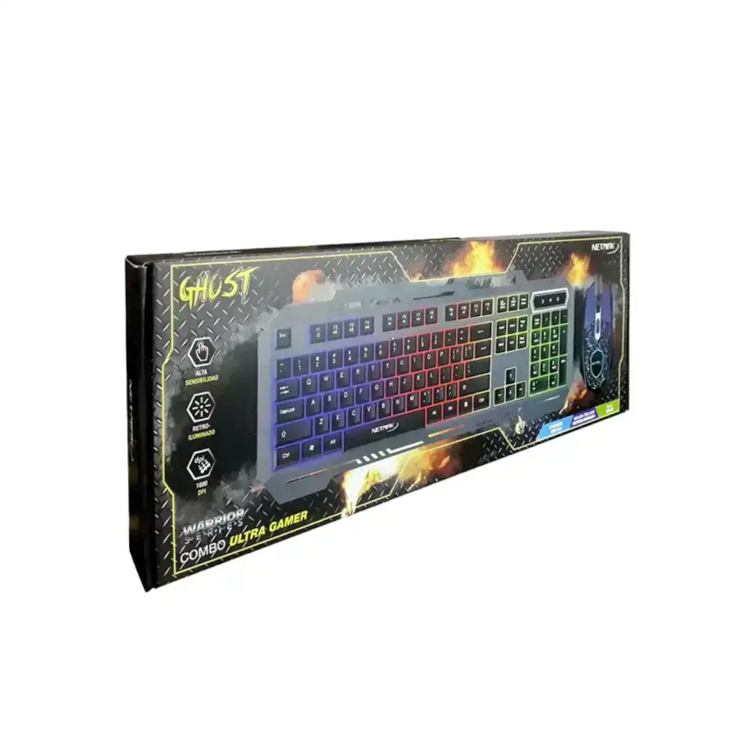 COMBO TECLADO Y MOUSE GAMER RGB NETMAK GHOST