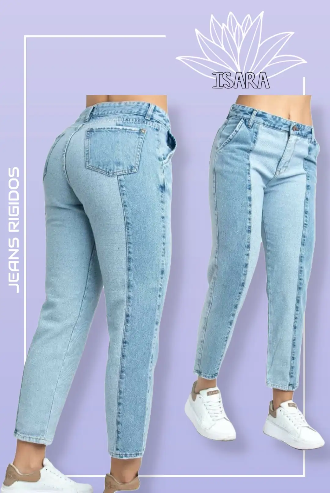 Jeans Rigido dos tonos