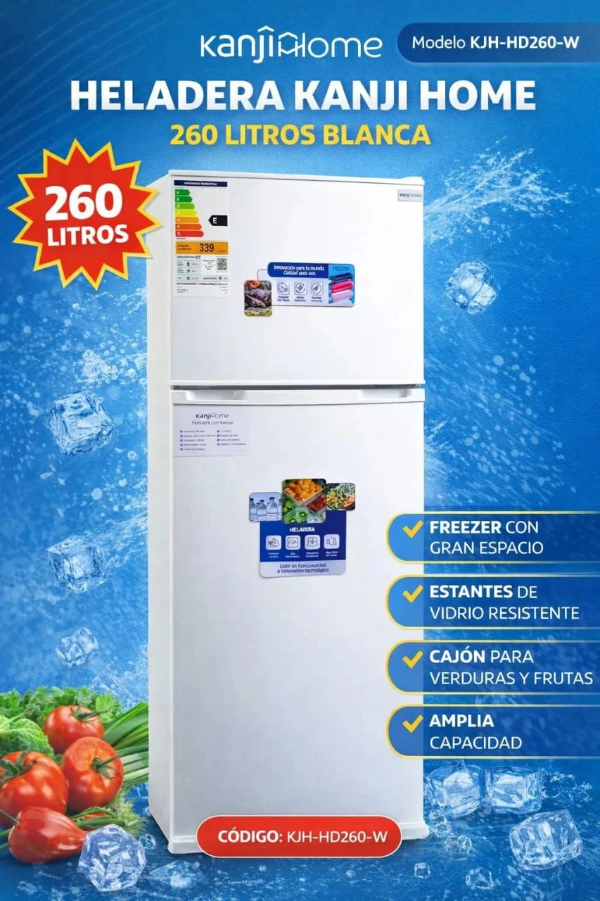 🔥OFERTA🔥HELADERA CÍCLICA KANJI 260LTS BLANCA 