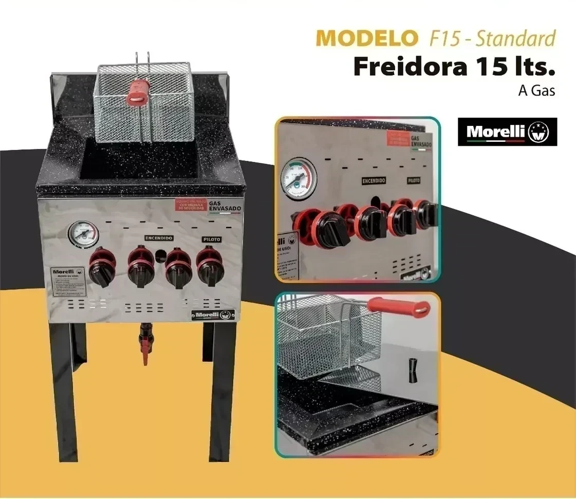 Freidora A Gas Morelli F-15 Standard Para 15 Litros