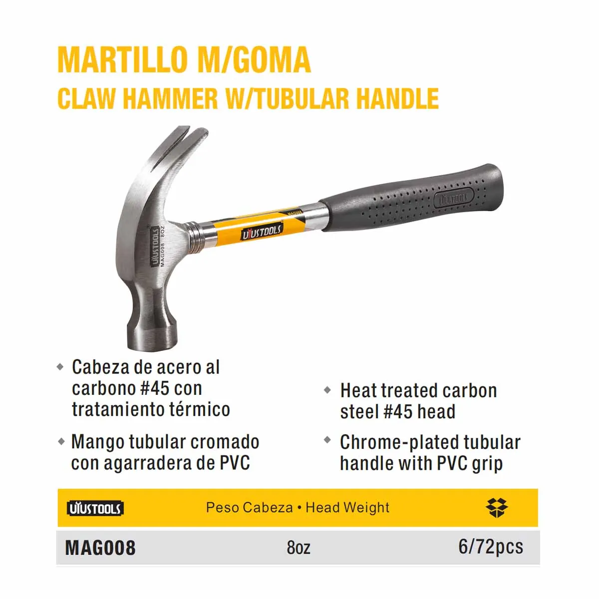 MARTILLO M/GOMA Delgado UYUST ESCOLAR 8 OZ