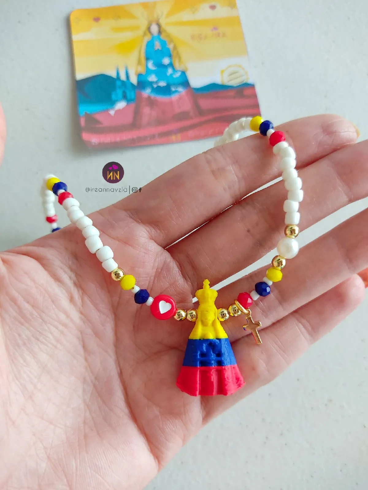 Collar Virgen del Valle tricolor 🇻🇪 3