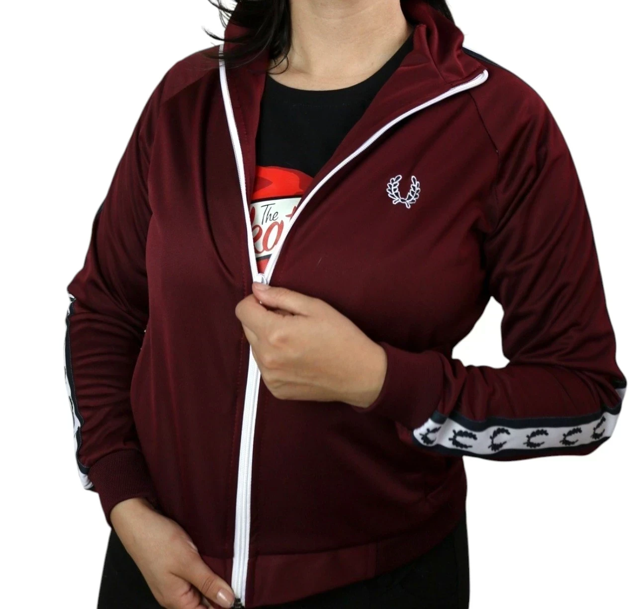 Chaqueta deportiva mujer vinotinto  2