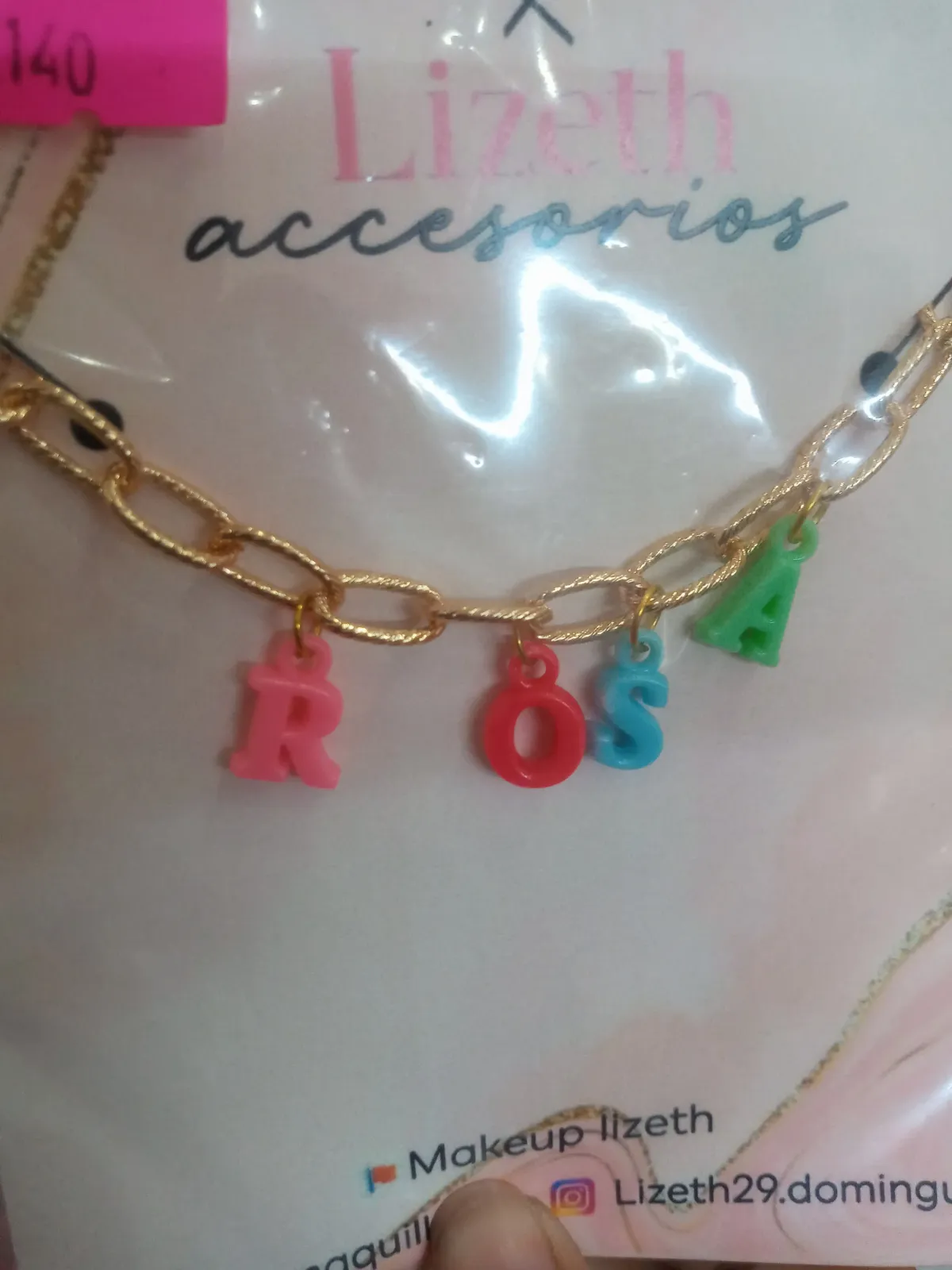 Cadena nombre rosa 2