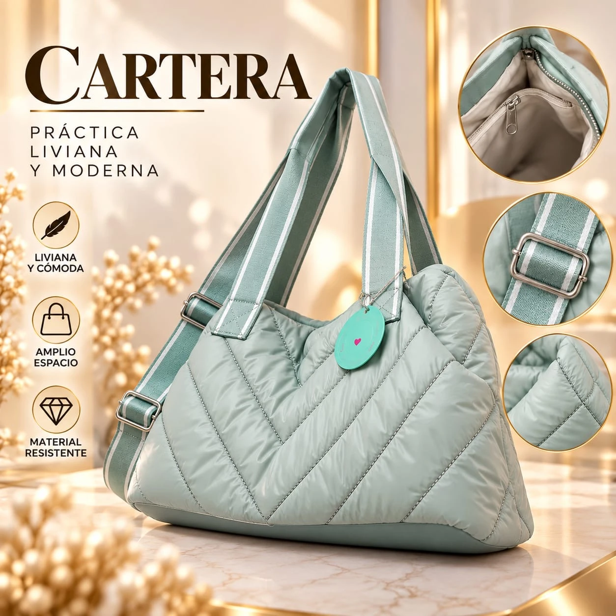 CARTERA TRENDY VERDE AGUA