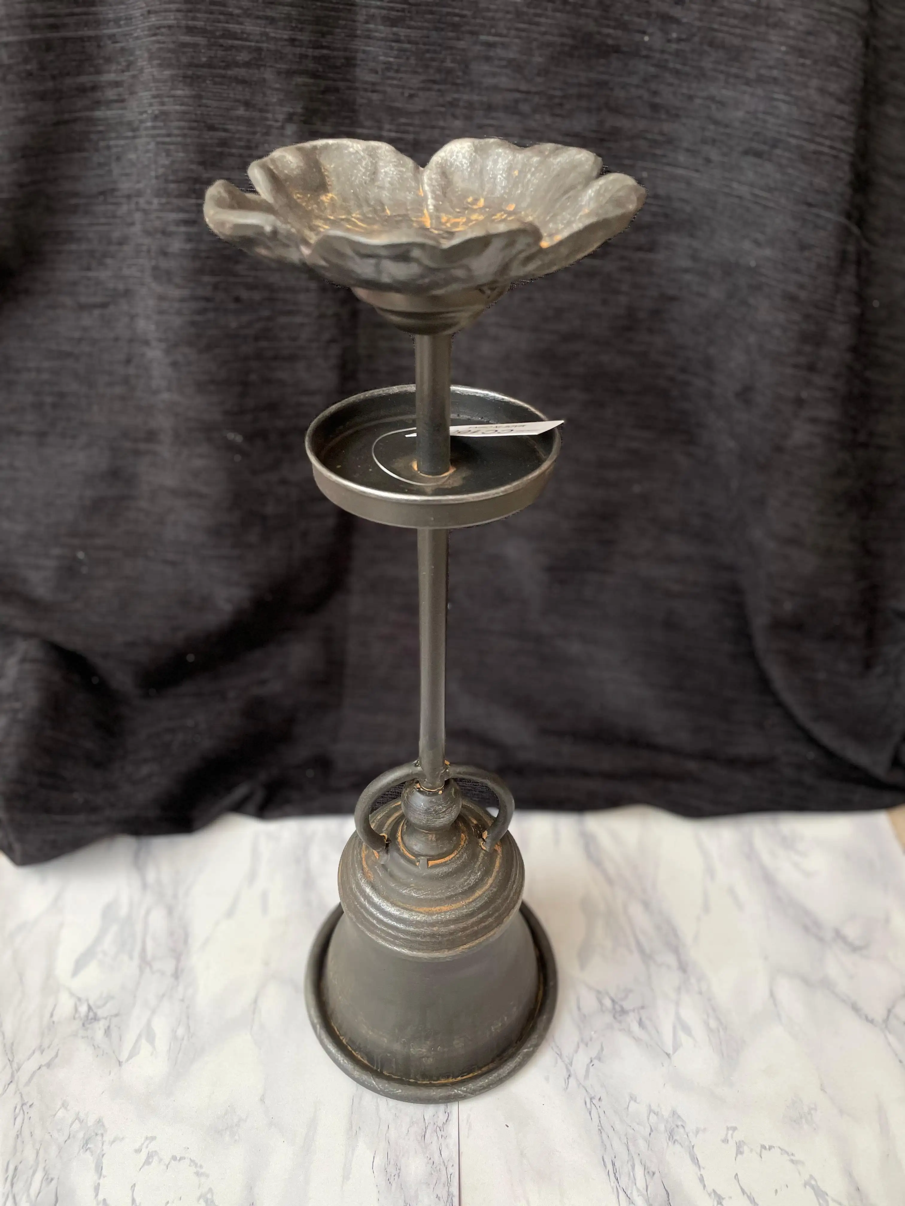 Portavelas de hierro 16x47cm