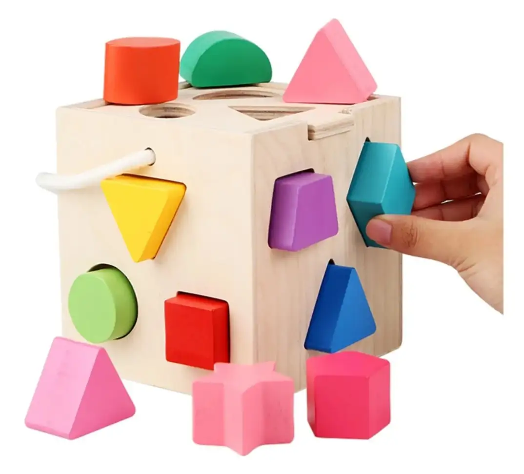 Cubo de madera ensarte