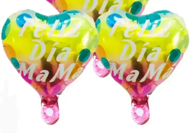 Globo metalizado 10 pulgadas (25 cm) corazón feliz dia mamá degrade 