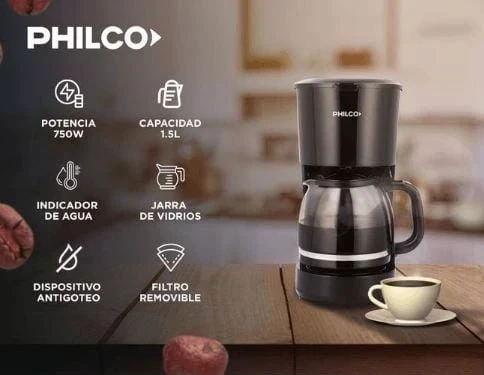 CAFETERA DE FILTRO PHILCO 1.5 LTS