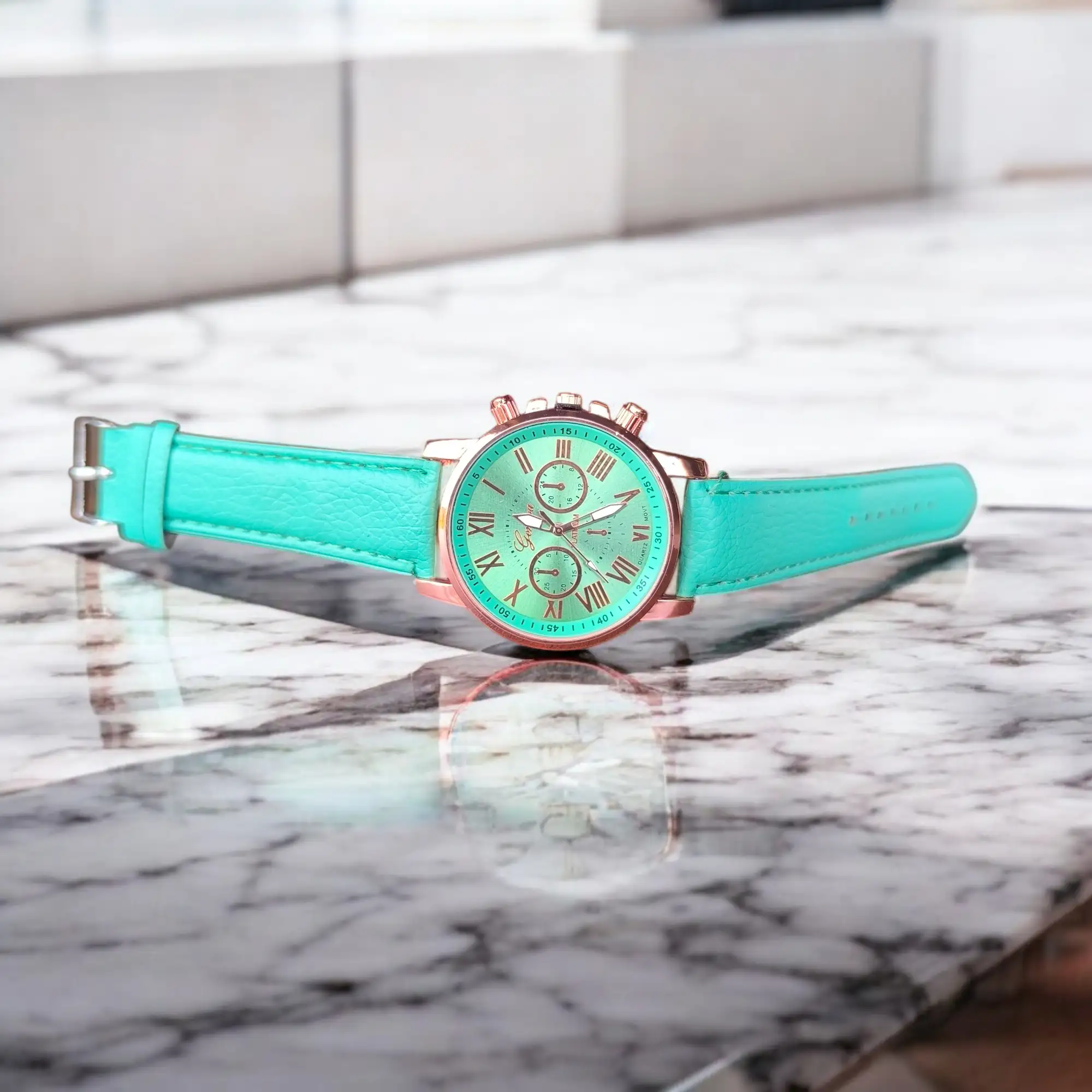 Reloj Redondo Turquesa  4
