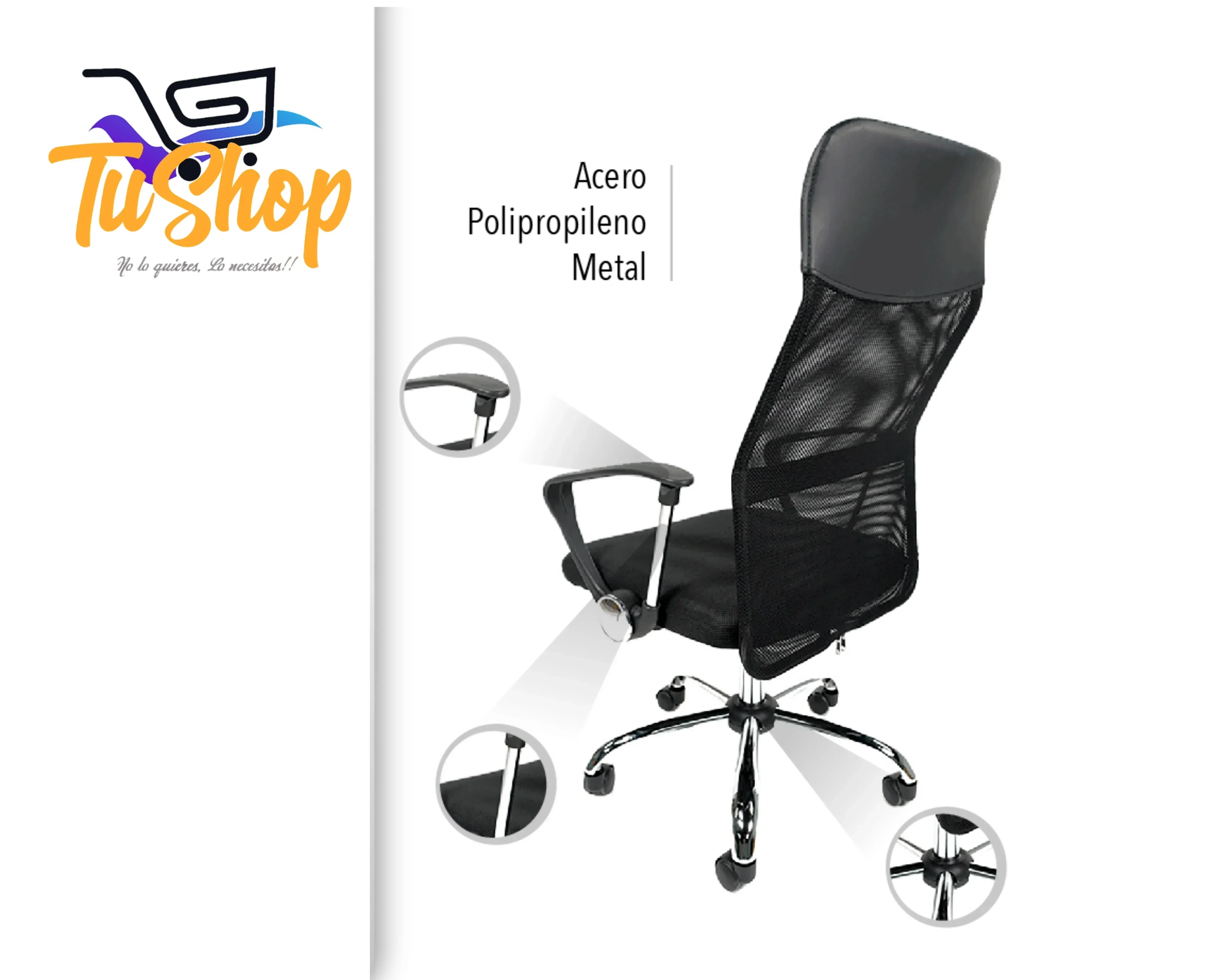 Silla Ergonómica Reclinable Respaldo Alto 4