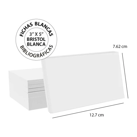 ficha bibliografica blanca 3x5"