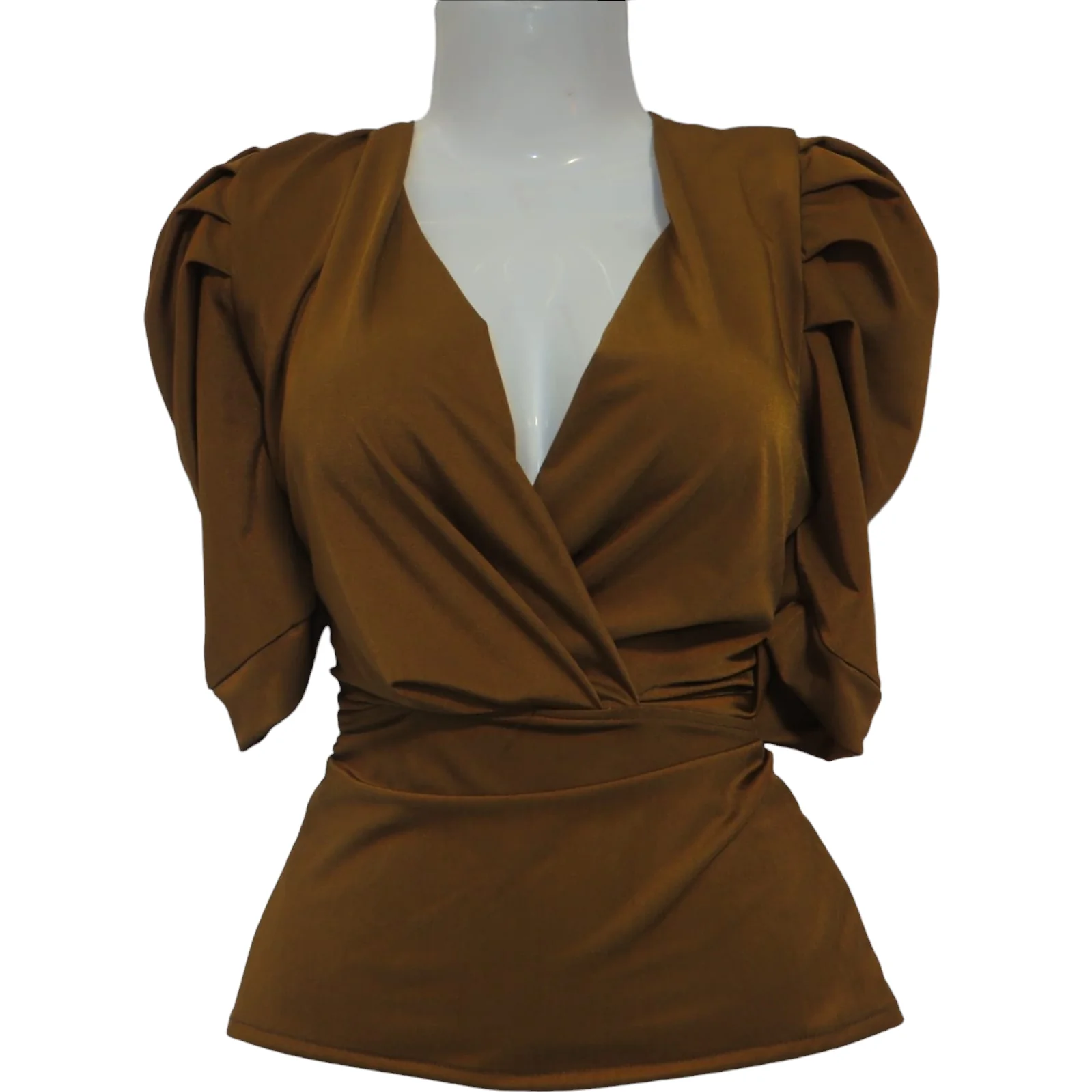 Blusa de satin café