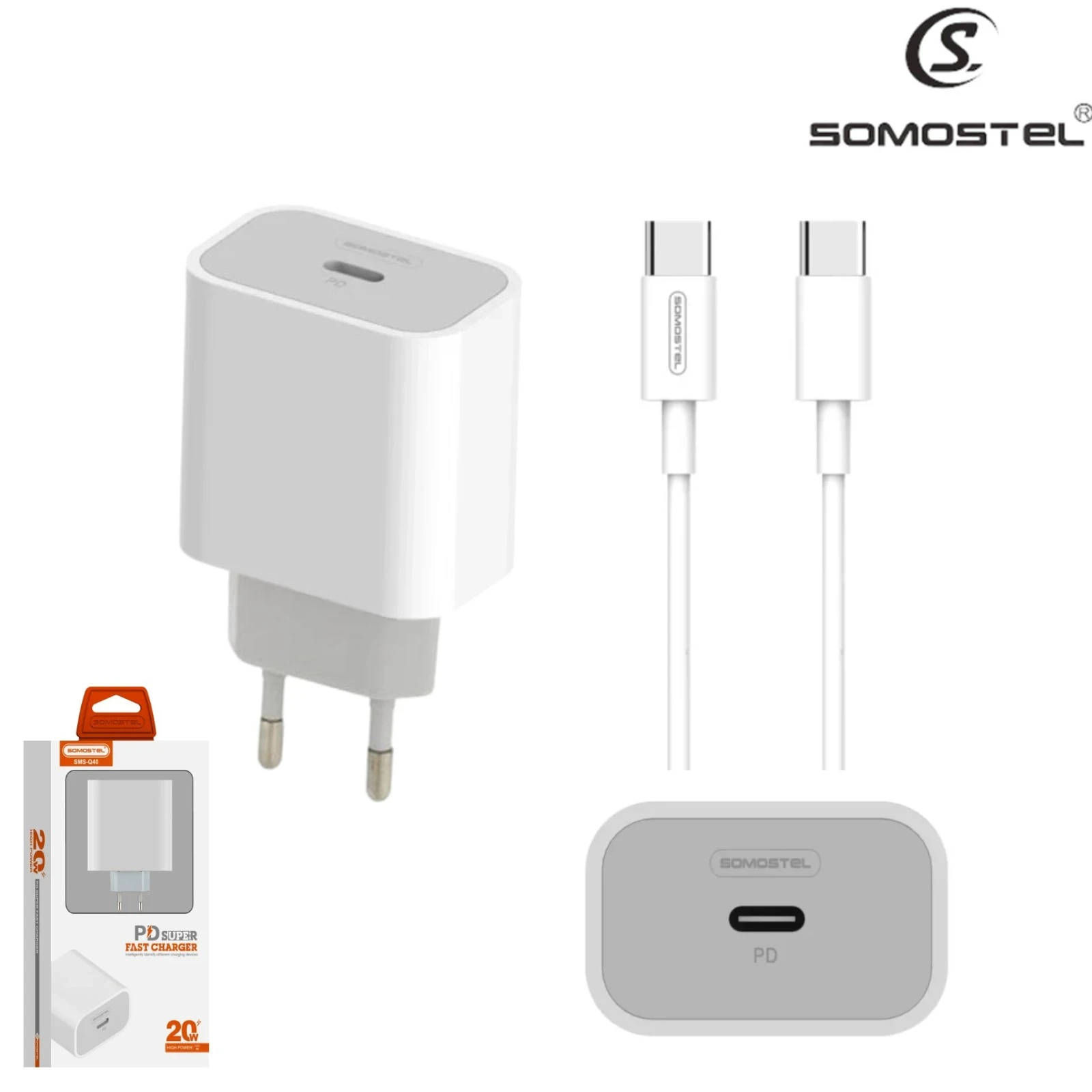 Cargador 20W + Cable Tipo-C 𝙎𝙊𝙈𝙊𝙎𝙏𝙀𝙇