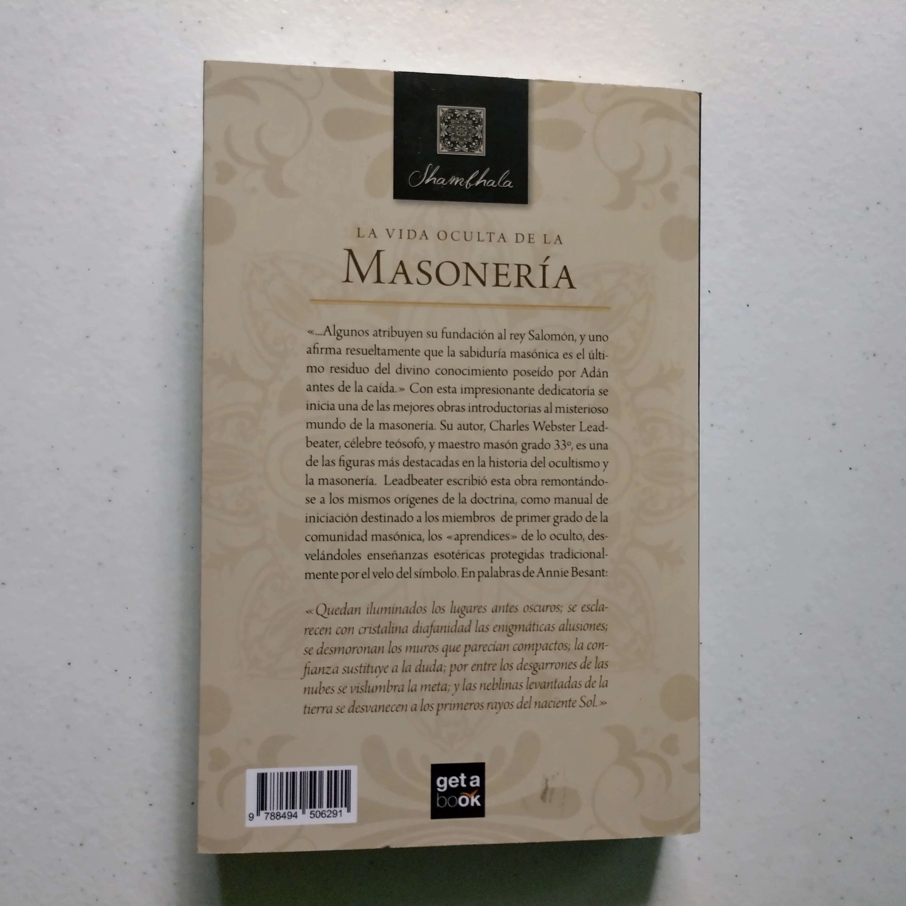 La vida oculta de la masonería, Ch.W Leadbeater, nuevo  2
