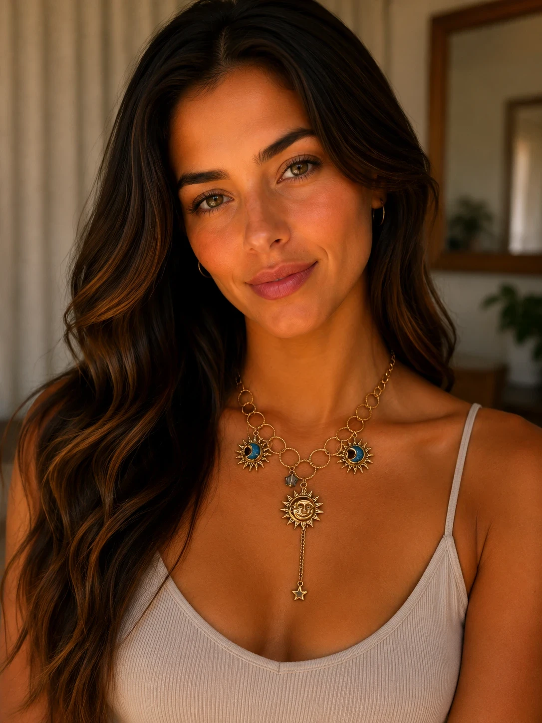 Collar acero 316 L con enchape en oro 
